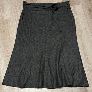 Vintage Appraisal Plus Size Gray Women's Fit and Flare Midi Skirt